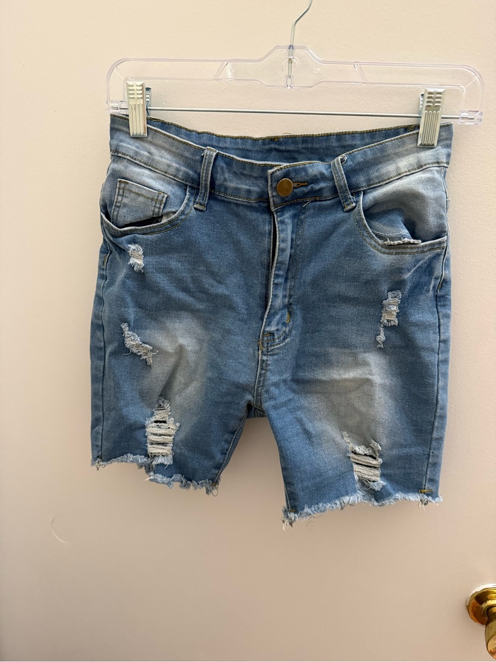 Distressed Denim Shorts